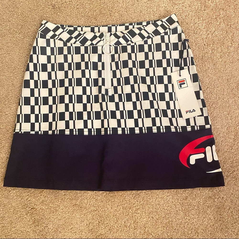 New FIILA Angelica navy and white mini skirt